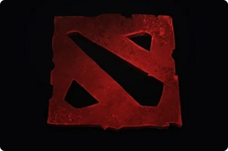Dota 2 red logo on a black background.