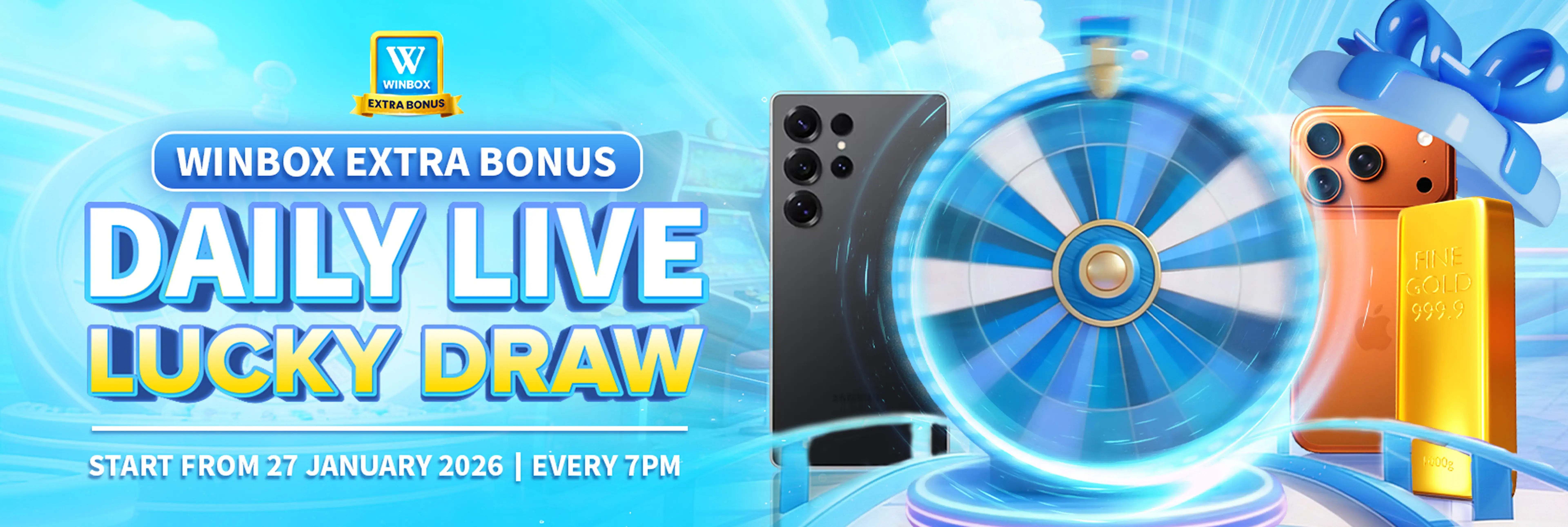 winbox extra bonus with daily live lucky draw spinning wheel image